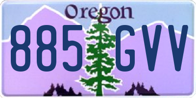 OR license plate 885GVV