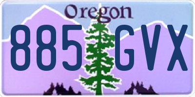 OR license plate 885GVX