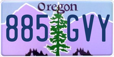 OR license plate 885GVY