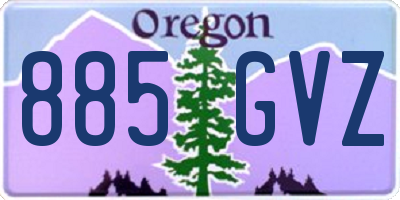 OR license plate 885GVZ