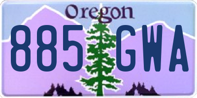 OR license plate 885GWA