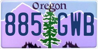 OR license plate 885GWB