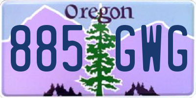 OR license plate 885GWG