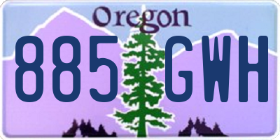 OR license plate 885GWH