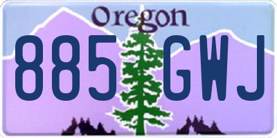 OR license plate 885GWJ