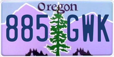OR license plate 885GWK