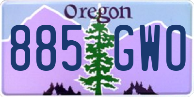 OR license plate 885GWO