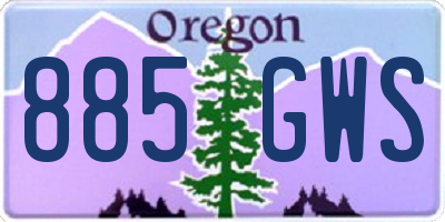 OR license plate 885GWS