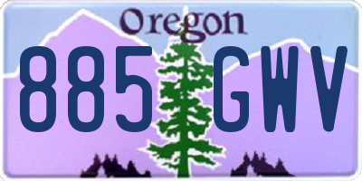 OR license plate 885GWV