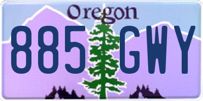 OR license plate 885GWY