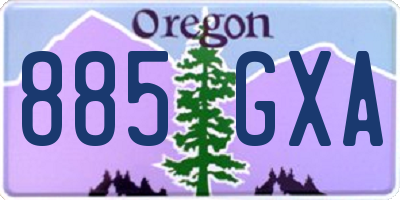 OR license plate 885GXA