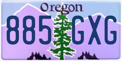 OR license plate 885GXG