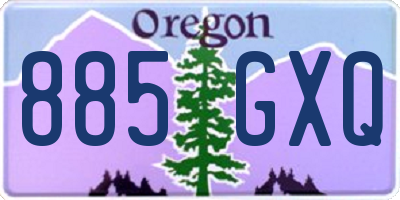 OR license plate 885GXQ