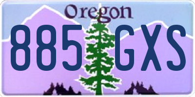 OR license plate 885GXS