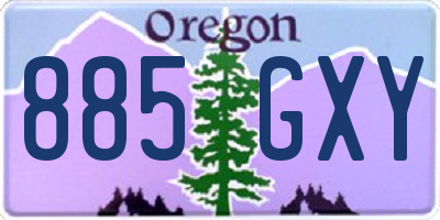 OR license plate 885GXY