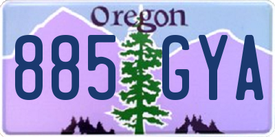 OR license plate 885GYA