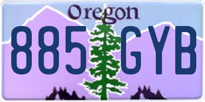 OR license plate 885GYB