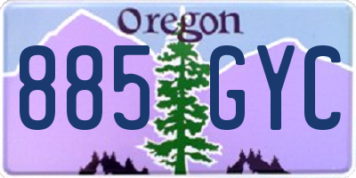 OR license plate 885GYC