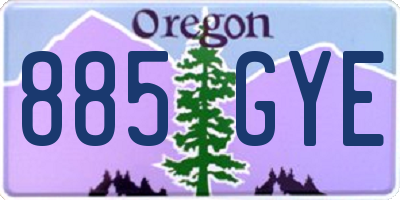 OR license plate 885GYE