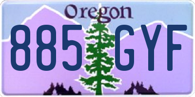 OR license plate 885GYF
