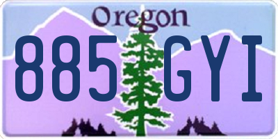 OR license plate 885GYI