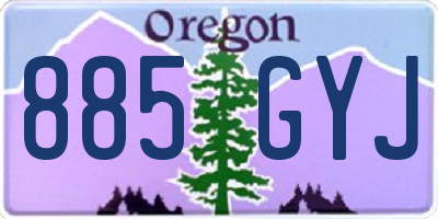OR license plate 885GYJ