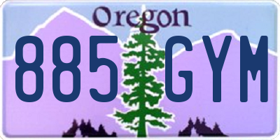 OR license plate 885GYM