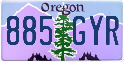 OR license plate 885GYR