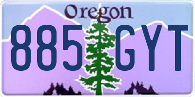 OR license plate 885GYT