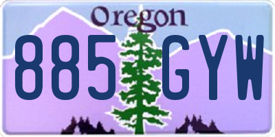 OR license plate 885GYW