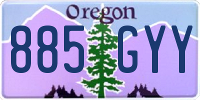 OR license plate 885GYY
