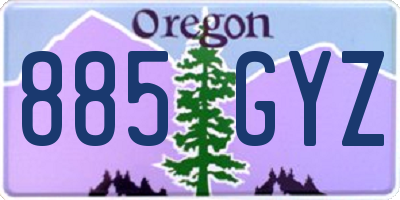 OR license plate 885GYZ