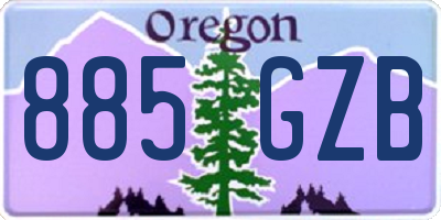 OR license plate 885GZB
