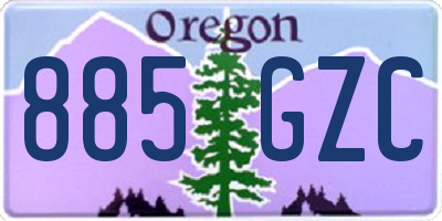 OR license plate 885GZC