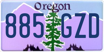 OR license plate 885GZD