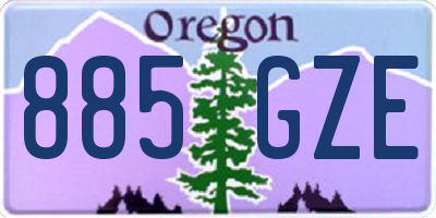 OR license plate 885GZE