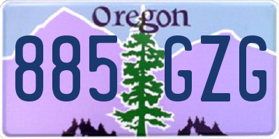 OR license plate 885GZG