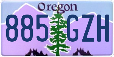 OR license plate 885GZH