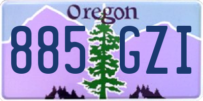 OR license plate 885GZI