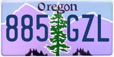 OR license plate 885GZL