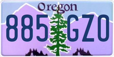 OR license plate 885GZO