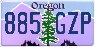 OR license plate 885GZP