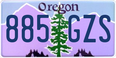 OR license plate 885GZS