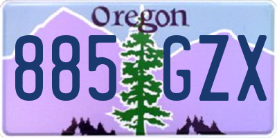OR license plate 885GZX