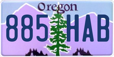 OR license plate 885HAB