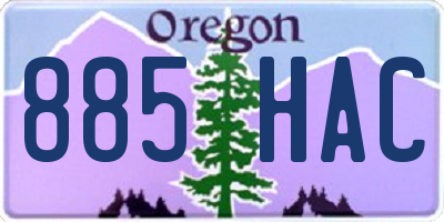 OR license plate 885HAC