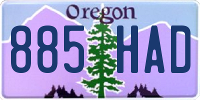 OR license plate 885HAD