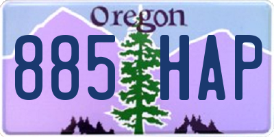 OR license plate 885HAP