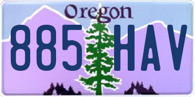 OR license plate 885HAV