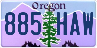 OR license plate 885HAW